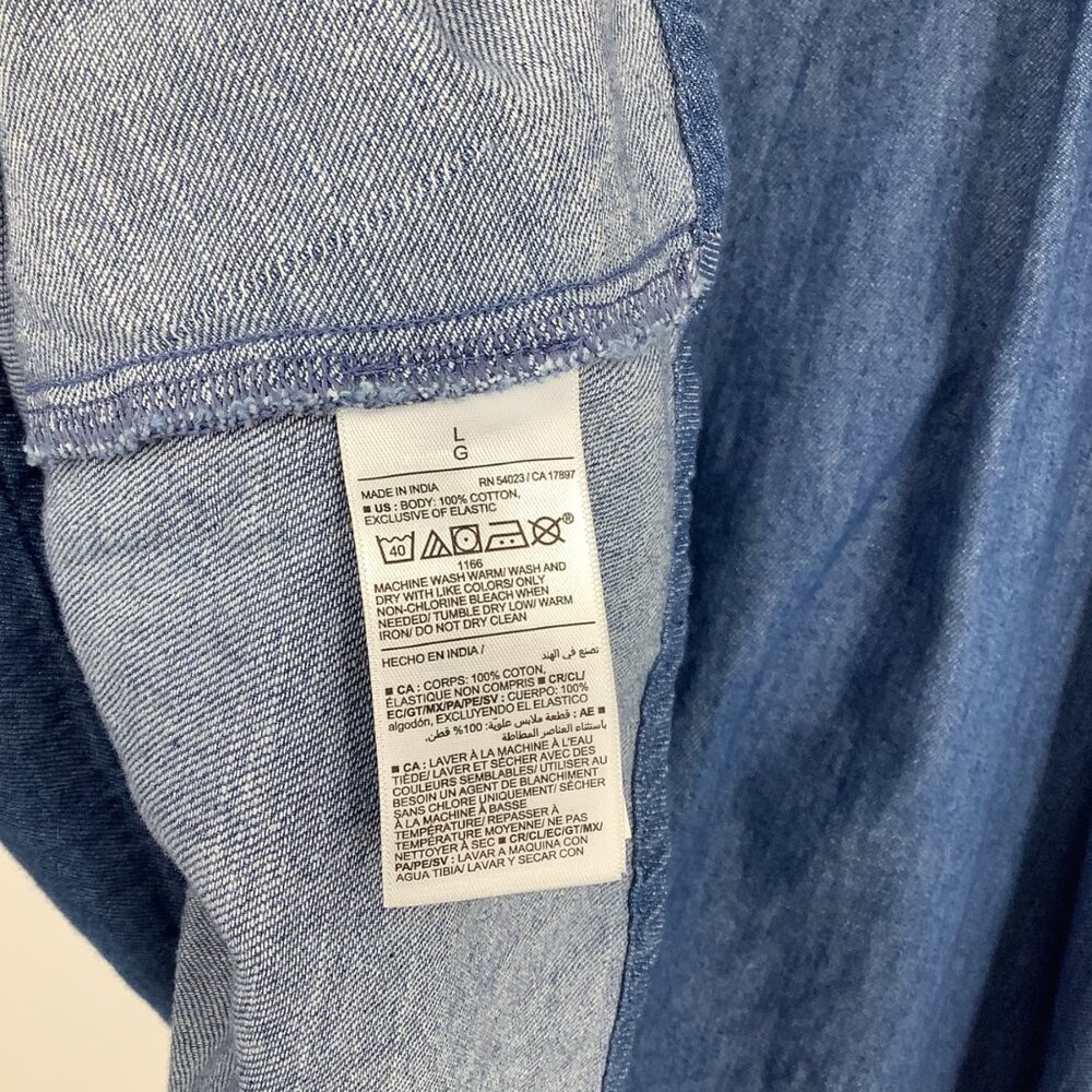 Old Navy Denim Mini Dress Spaghetti Strap With Pockets Large Medium Wash - Picture 4 of 5